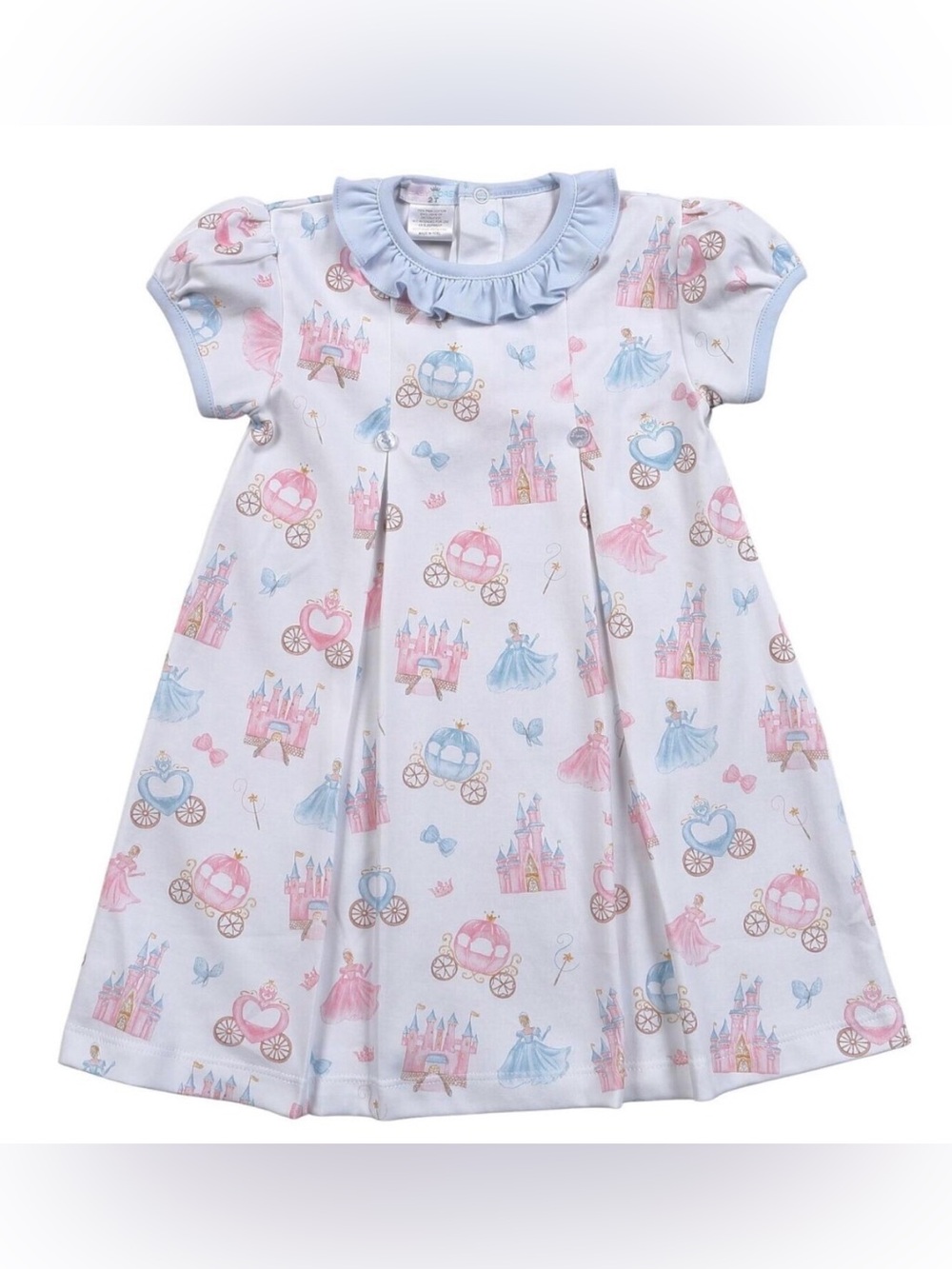Baby Loren 2T Girl’s Pima Cotton Princess Castle Print Short Sleeve Dress